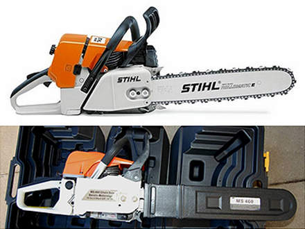 : Вверху: оригинал STIHL MS 460Внизу: грубая подделка MS 460